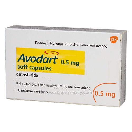 Avodart (Dutasteride 0.5mg) 30 Capsules/Pack