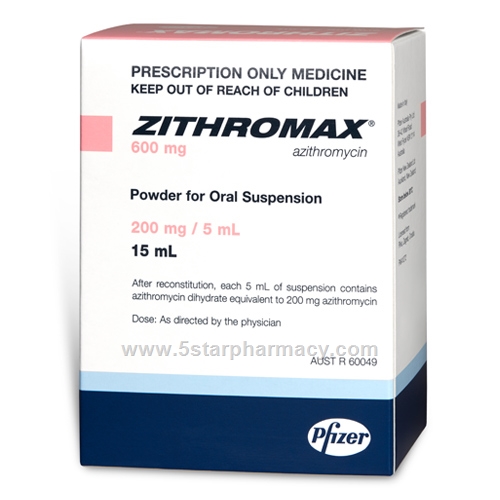 Zithromax (Azithromycin 200mg/5ml) Oral Suspension 15ml/Pack