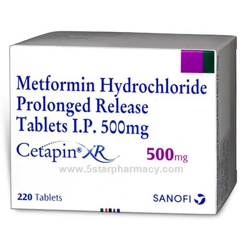 Cetapin XR (Metformin 500mg) 220 Tablets/Pack