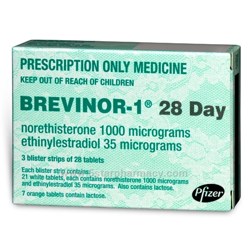 Brevinor 1 (Norethisterone (Norethindrone) and Ethinyloestradiol 1mg/35mcg) 84 Tablets/Pack