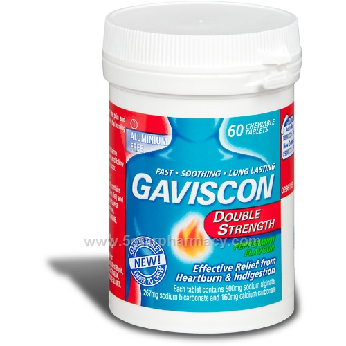 Gaviscon Double Strength 60 Chewable Tablets/Pack