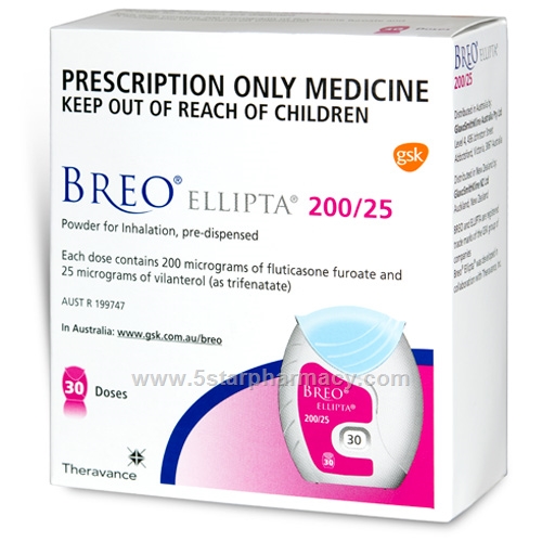 Breo Ellipta 200/25 (fluticasone, vilanterol) 30 Doses/Pack