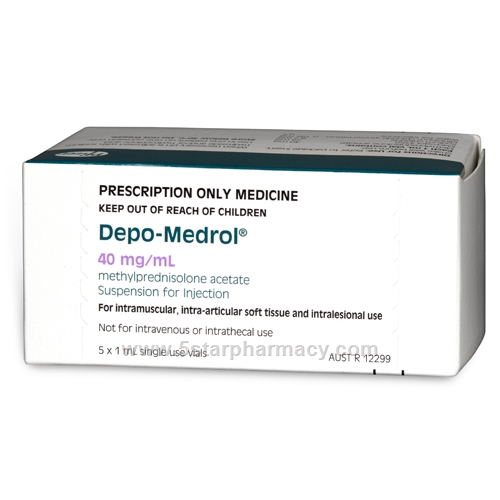 Depo-Medrol (Methylprednisolone acetate 40mg/ml) 1ml 5 Ampoules/Pack