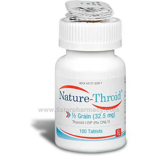 Nature-Throid 0.5 Grain - 100 Tabs/Bottle