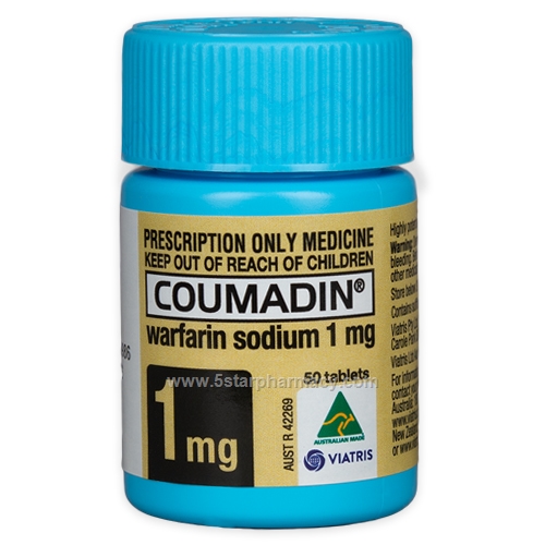 Coumadin Warfarin 1mg Tablets 50 Tablets/Pack