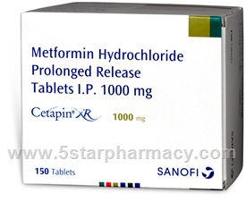 Cetapin XR 1000mg (Metformin) 150 Tablets/Pack