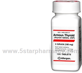 Armour Thyroid 3 Grain (180mg) 100 Tablets/Pack